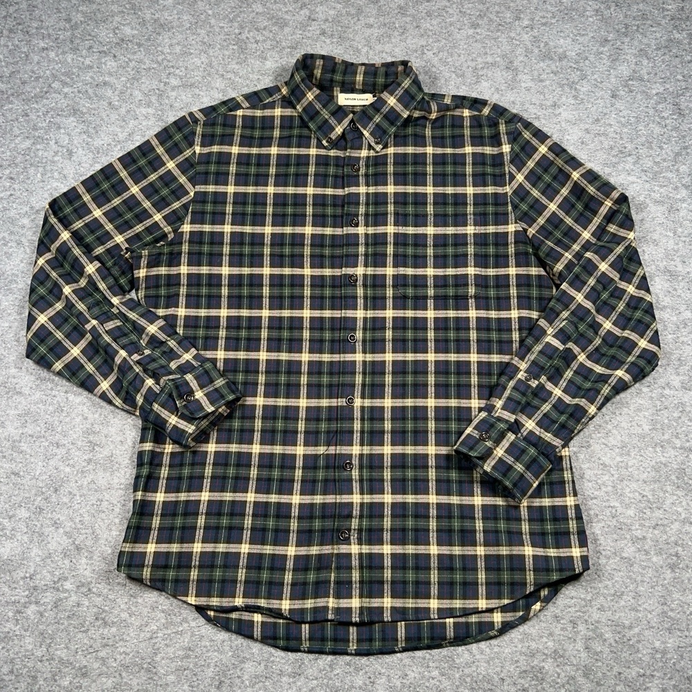 Taylor Stitch Shirt Mens 42 Jade Plaid Slim Flannel Button Long Sleeve The Jack